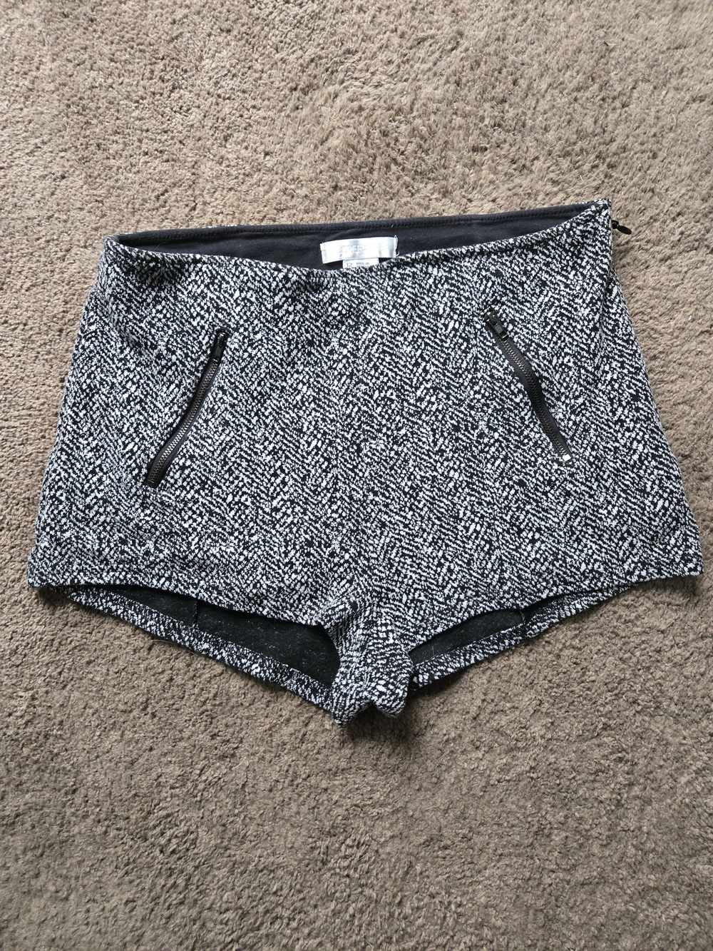 Black & White Textured Women’s Shorts